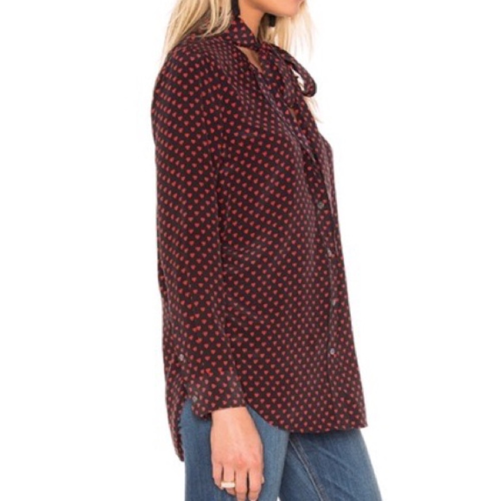 Kate Moss for Equipment collarless slim fit silk blouse size small - Picture 2 of 13